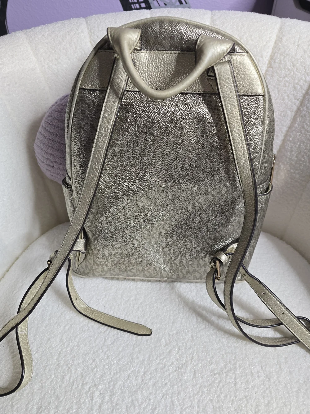 Michael Kors Metallic Gold Signature Mini Backpack